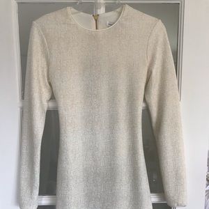 Ivory short dress with gold detail